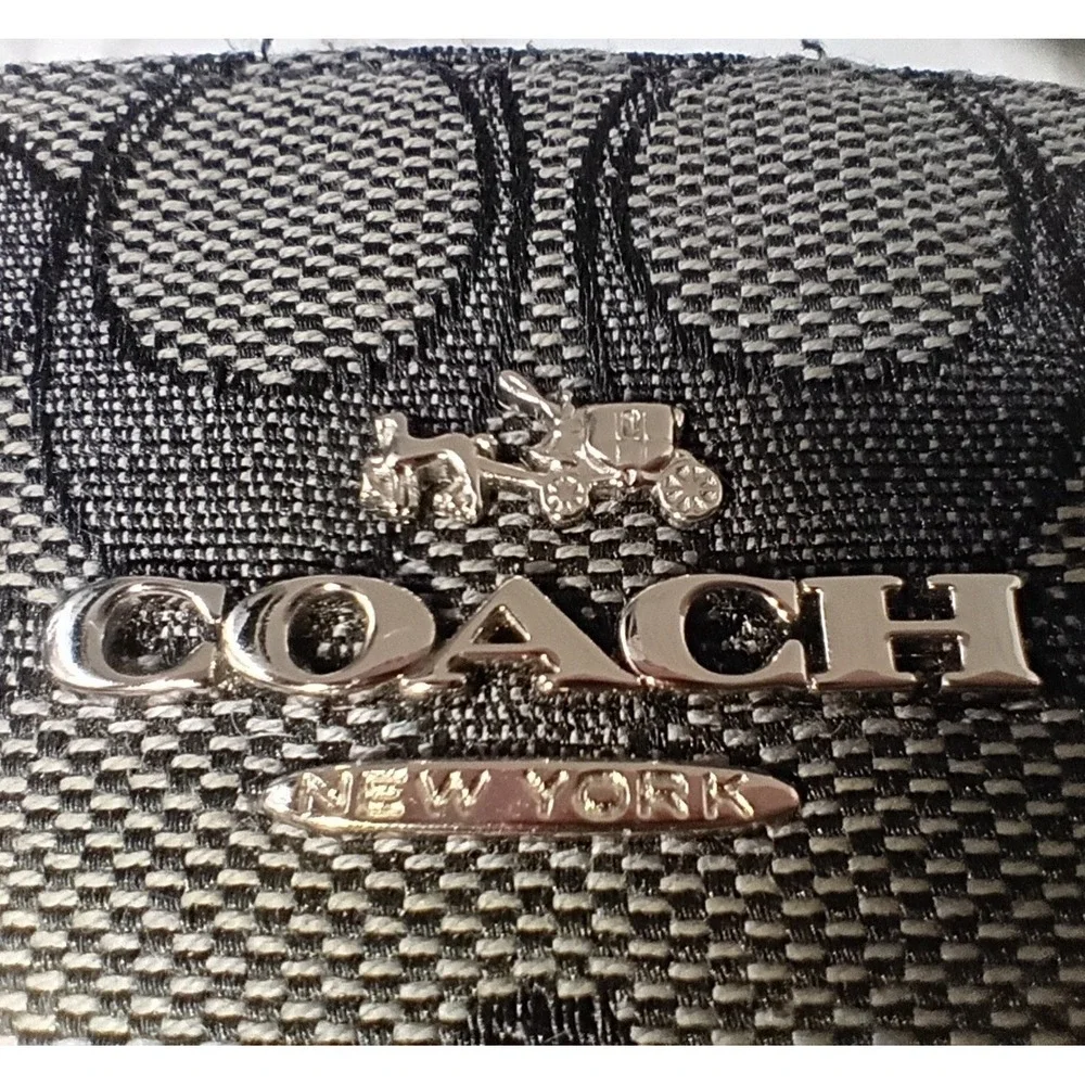 COACH Signature Kelsey Black Smoke Satchel/Crossbody Bag - EUC